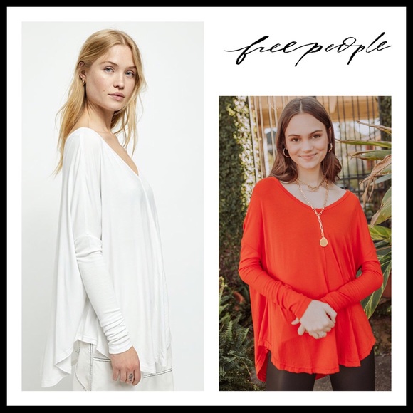FREE PEOPLE BOHO TUNIC TOP FLOWY HI LO TEE A3C - Picture 11 of 16